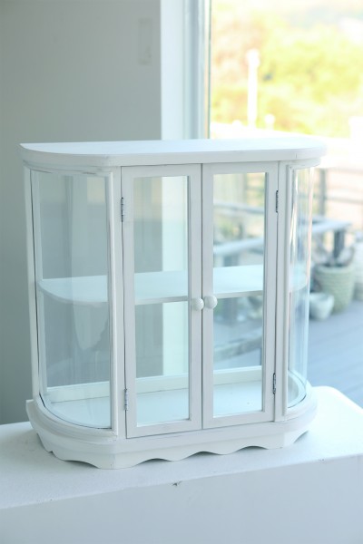 楽天市場】ガラス ショーケース シャビーシック ホワイト アール