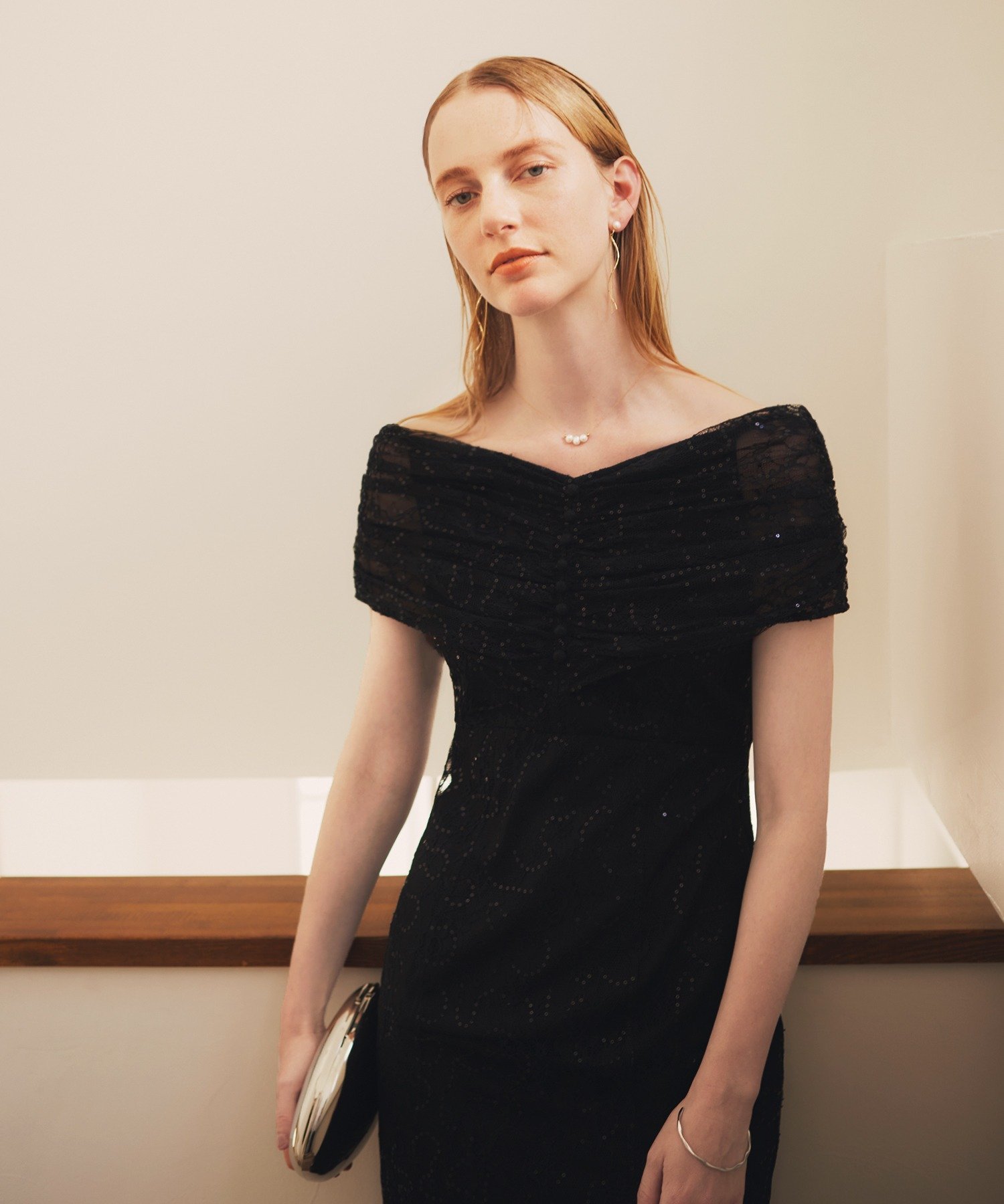 Leja｜LEJA-2WAYレース花柄オフショルダーマーメイドロングワンピース