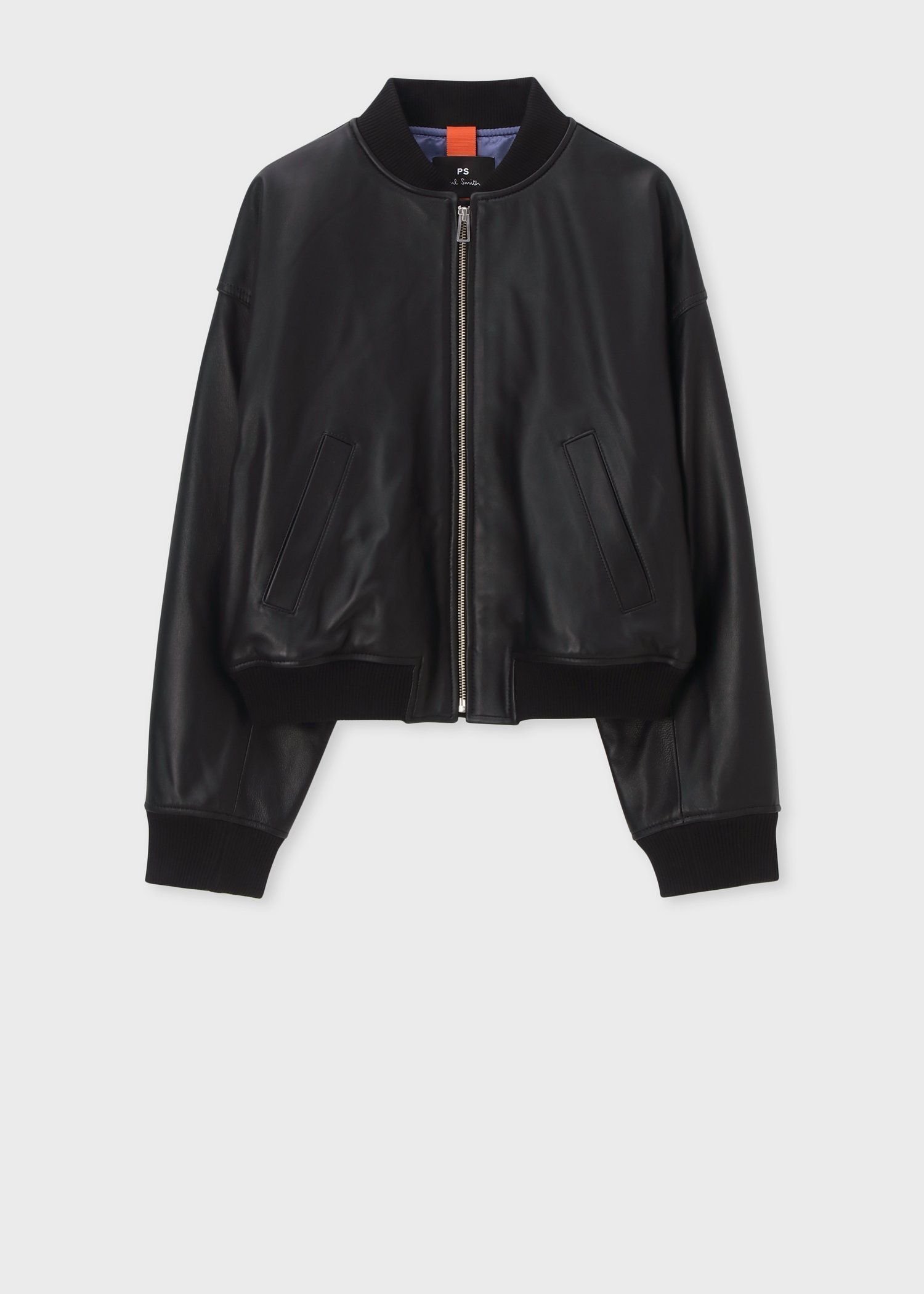 美品ポールスミス ラムレザー トラッカージャケット ブルゾン 羊革 黒
