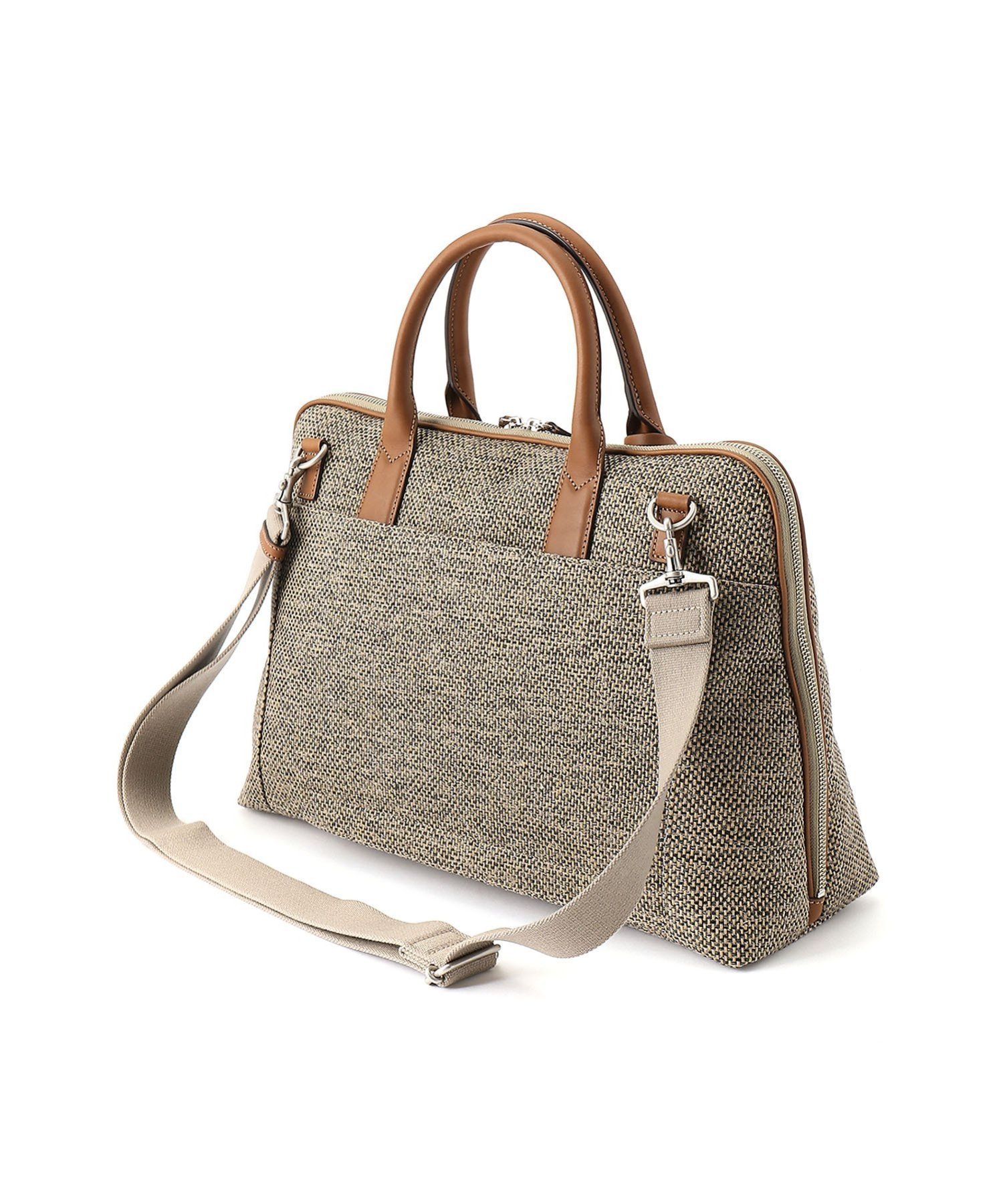 □【ハートマン hartmann】 レザー×ナイロンツイード キャリーバッグ