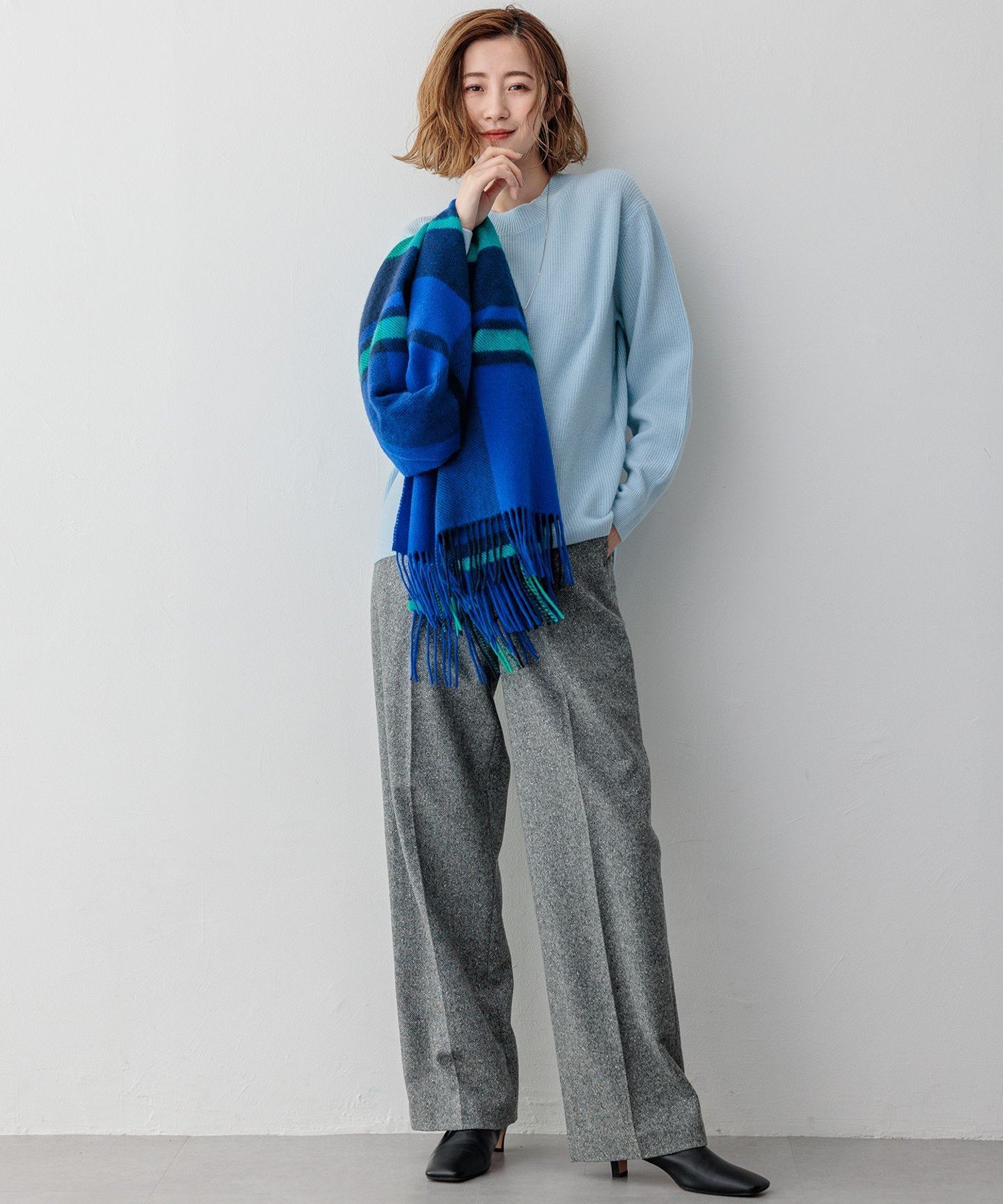 23区｜カシミヤ チェック ストール | Rakuten Fashion(楽天