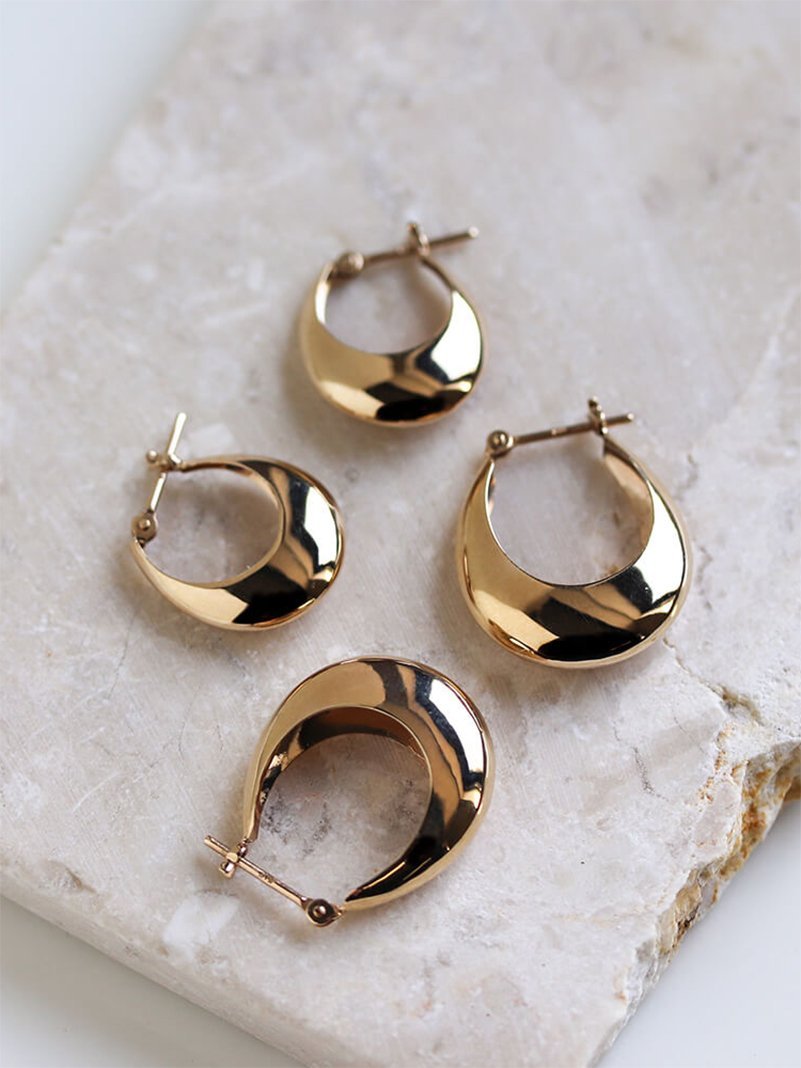 cui-cui K10YG ピアス ゴールド フラット スナップ フープ cui-cui