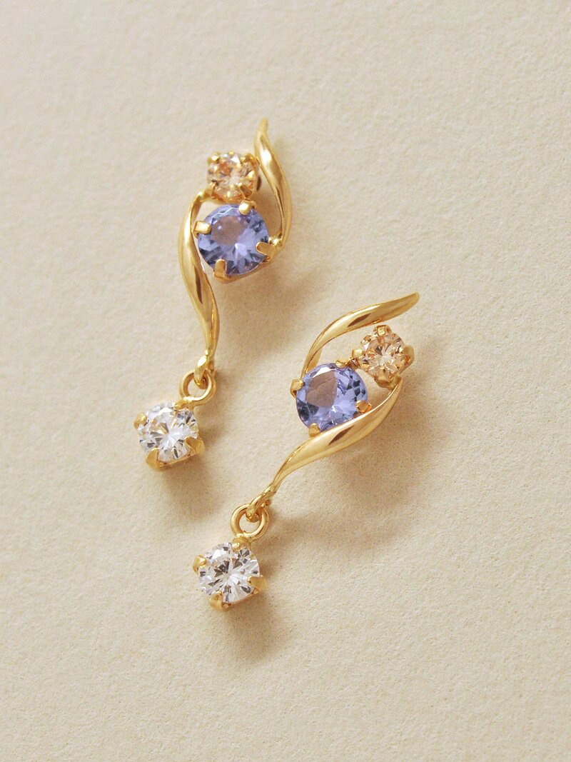 TAKE-UP｜K18・K10タンザナイト ショートスイングピアス | Rakuten