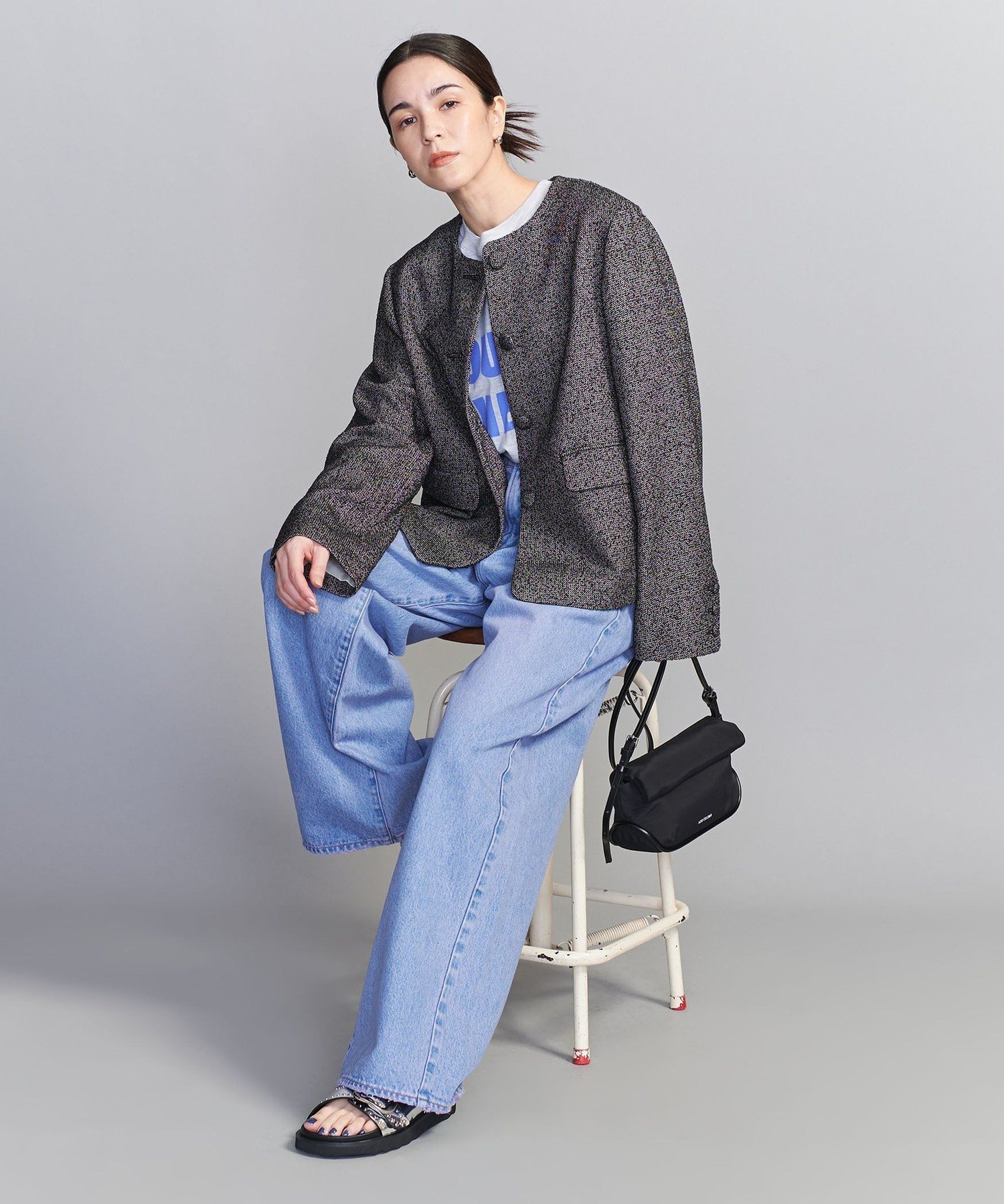 UNITED ARROWS LTD. OUTLET｜ツイードライク ノーカラー ジャケット