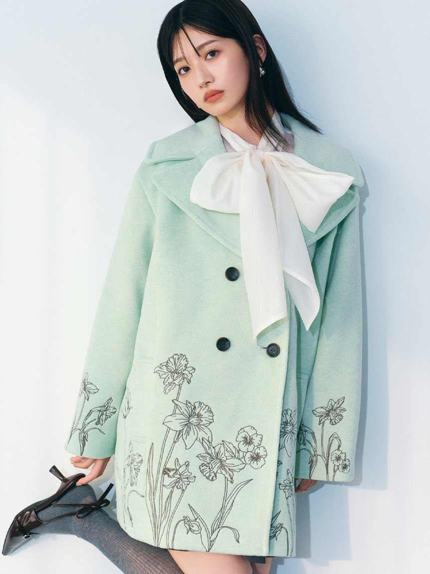 LILY BROWN｜エンブロイダリーコクーンコート | Rakuten Fashion(楽天