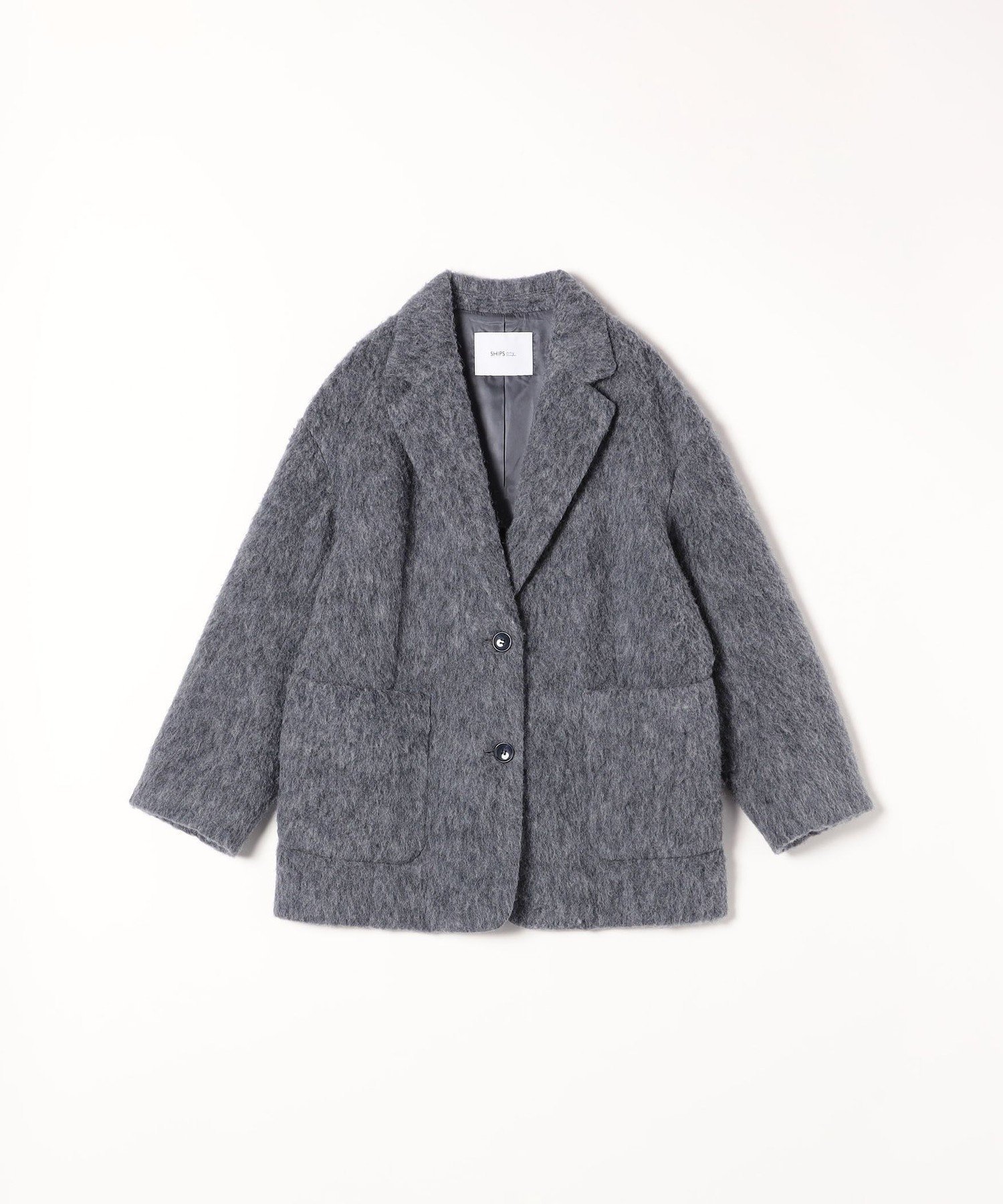SHIPS｜SHIPS any: ウール ミックス シャギー シングル コート
