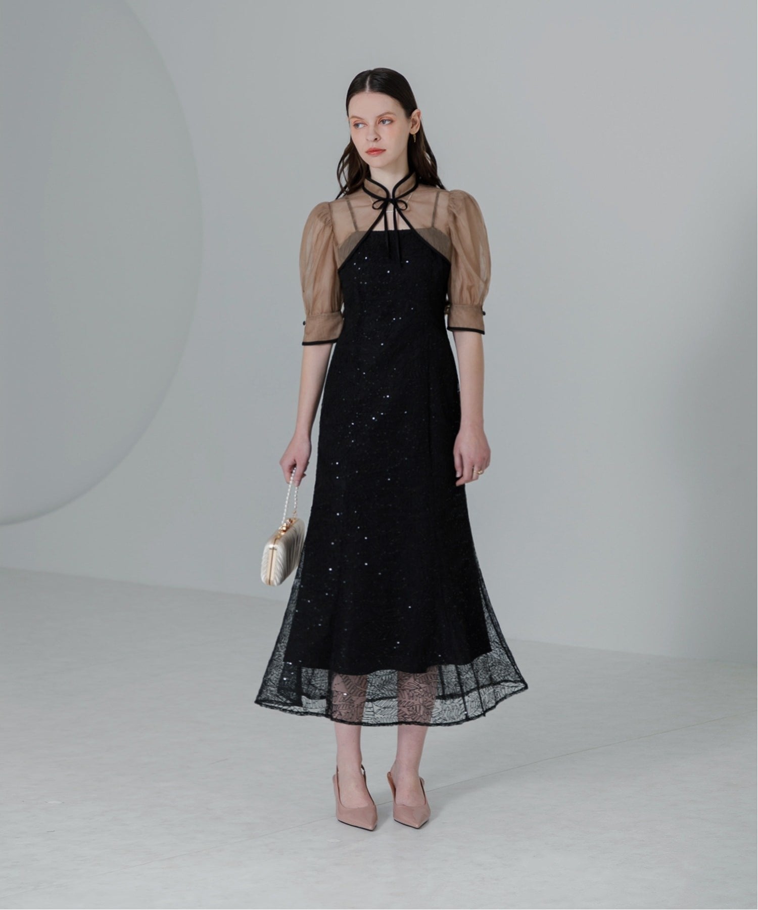 Leja｜LEJA/スパンコール刺繍マーメイドボレロ付きワンピースドレス