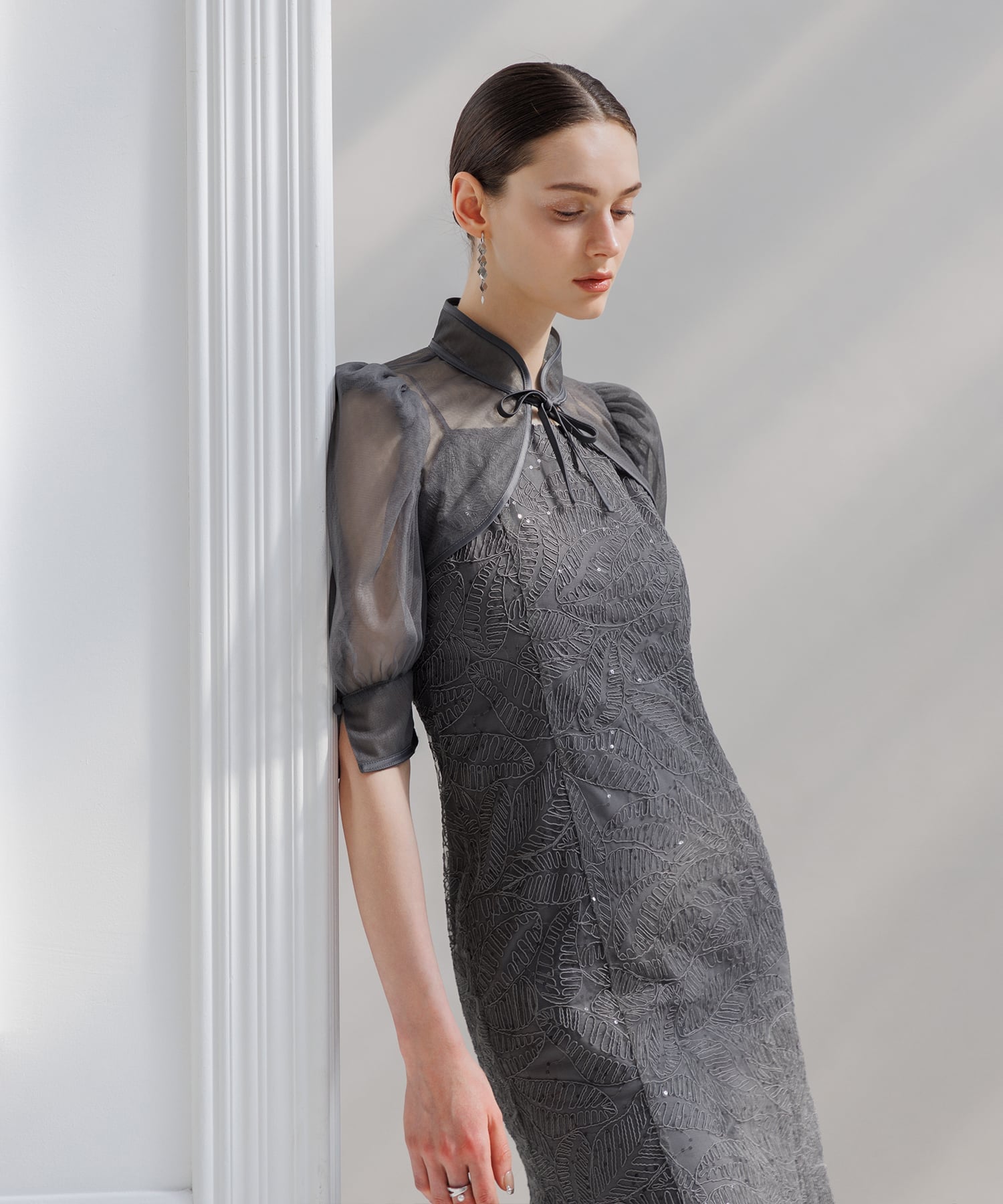 Leja｜LEJA/スパンコール刺繍マーメイドボレロ付きワンピースドレス