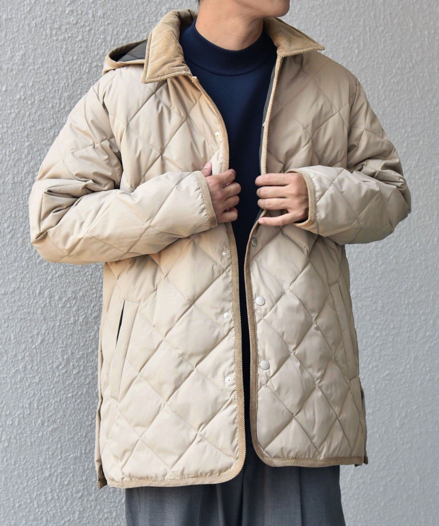 未開封　TAION　ダイヤキルト ダウン ハーフコート　S セール】【SHIPS any別注】TAION: 〈手洗い可能〉ダイヤキルト ダウン