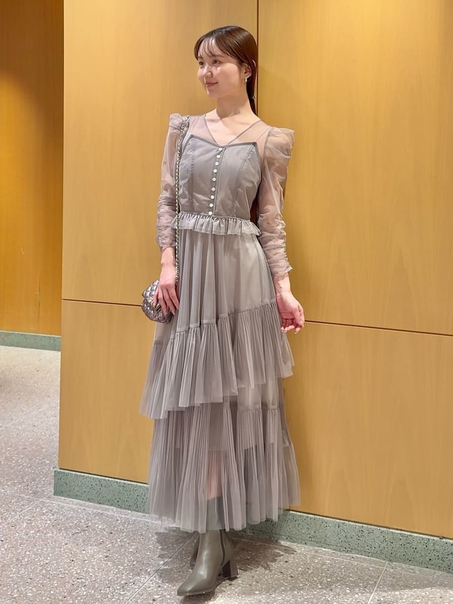 SNIDEL｜Sustainableティアードチュールドレス | Rakuten Fashion(楽天