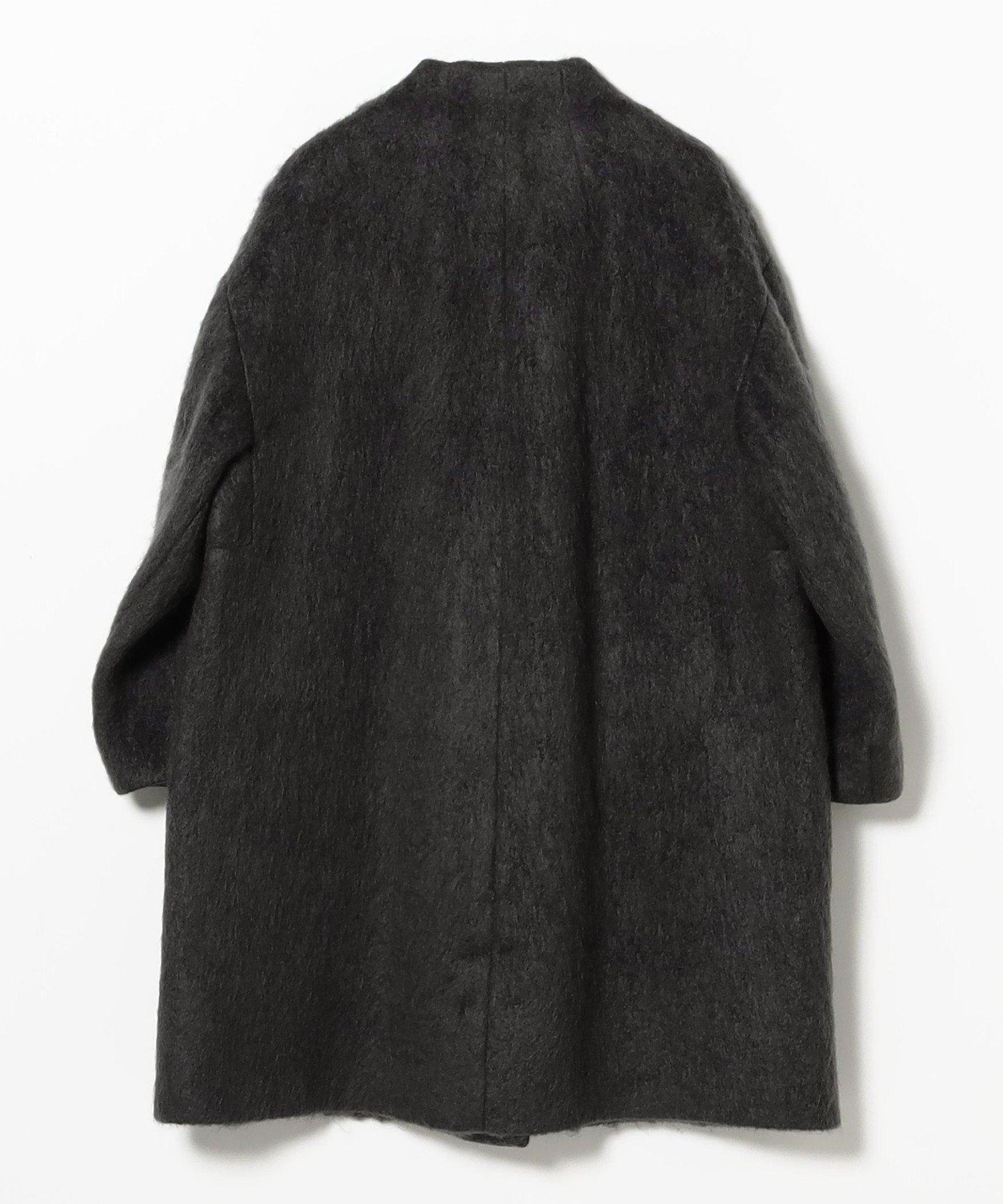 Demi-Luxe BEAMS｜シャギー コート 上品 ノーカラーコート 主役級