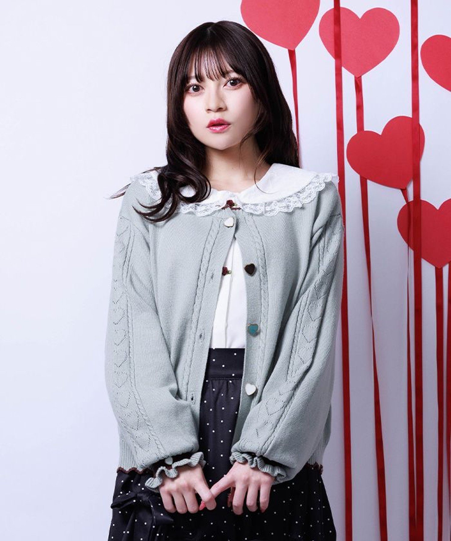 axes femme｜ハート釦バイカラーニットCD | Rakuten Fashion(楽天