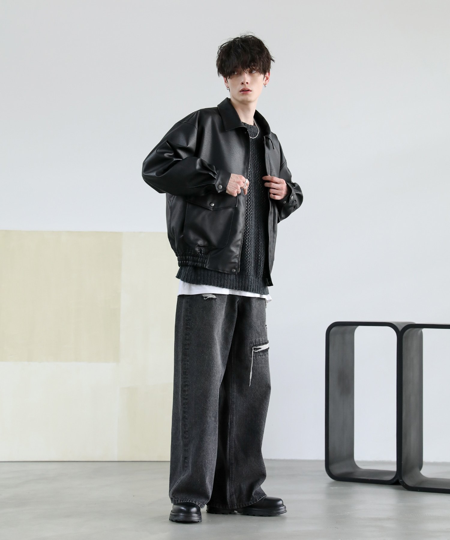 極上】 90s レザージャケット 短丈 牛革 アメカジ ライダース