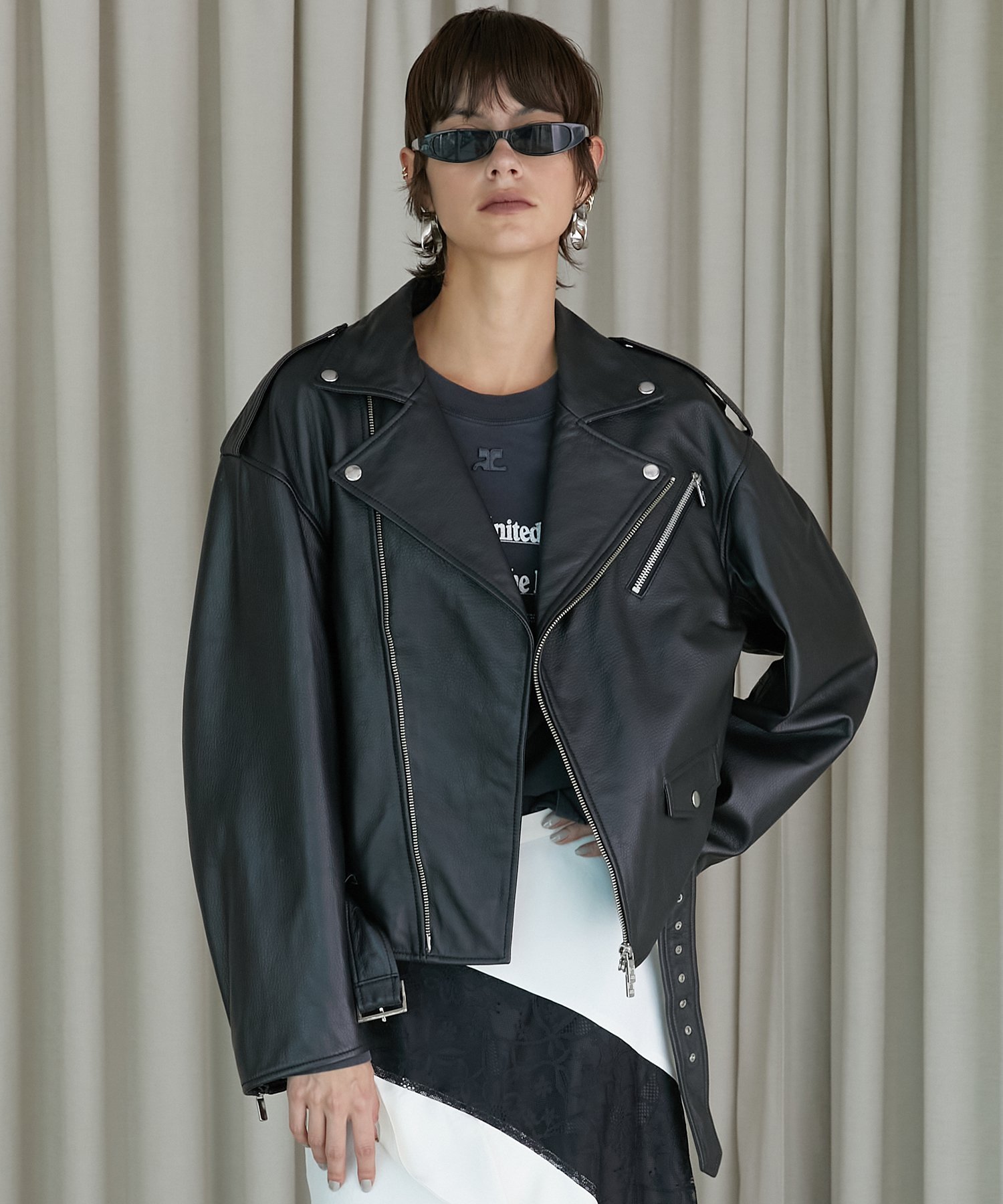 L】 シングルライダース フライトジャケット ヴィンテージ加工 楽天