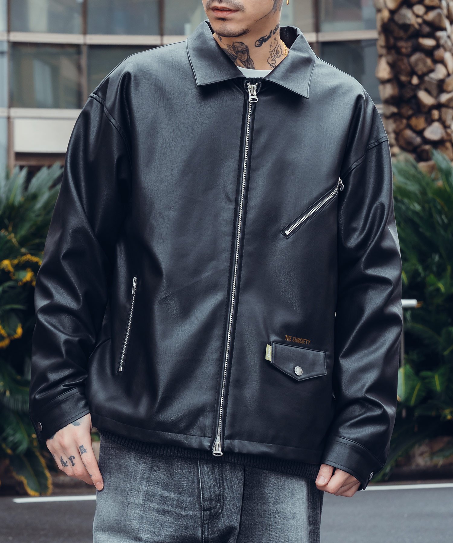 Subciety｜Fake leather zip jkt | Rakuten Fashion(楽天ファッション