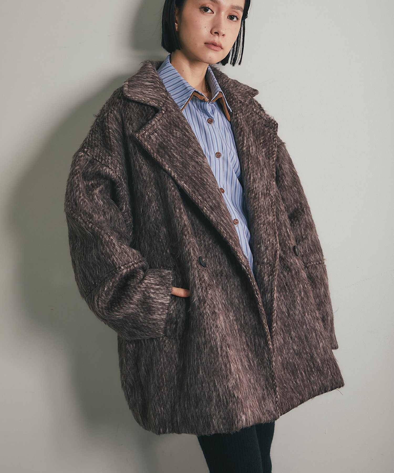 SMILE ORCHID｜シャギーダブルコート | Rakuten Fashion(楽天