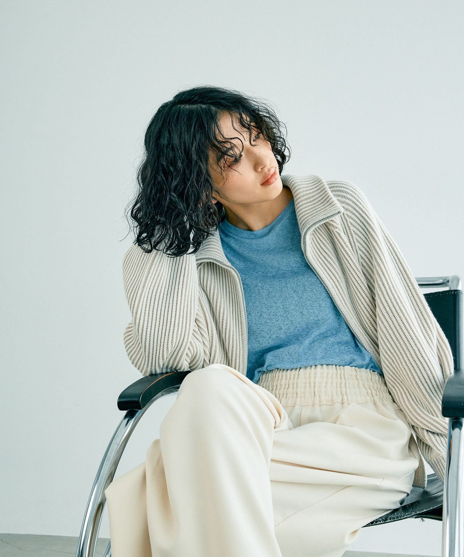 LEPSIM｜7ゲージ配色リブZIPカーディガン | Rakuten Fashion(楽天