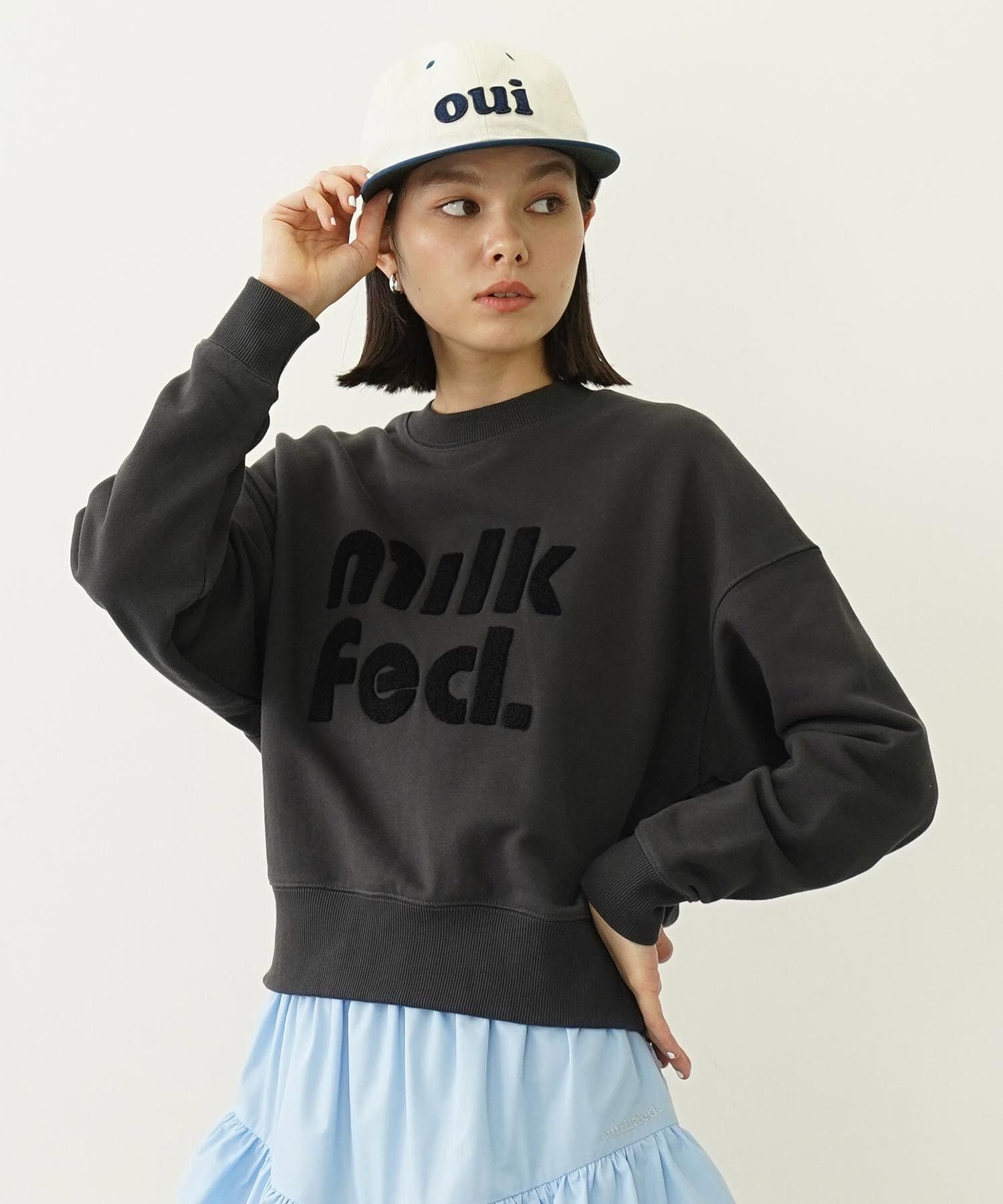 MILKFED.｜CUT-OUT LOGO SHORT SWEAT TOP | Rakuten Fashion(楽天