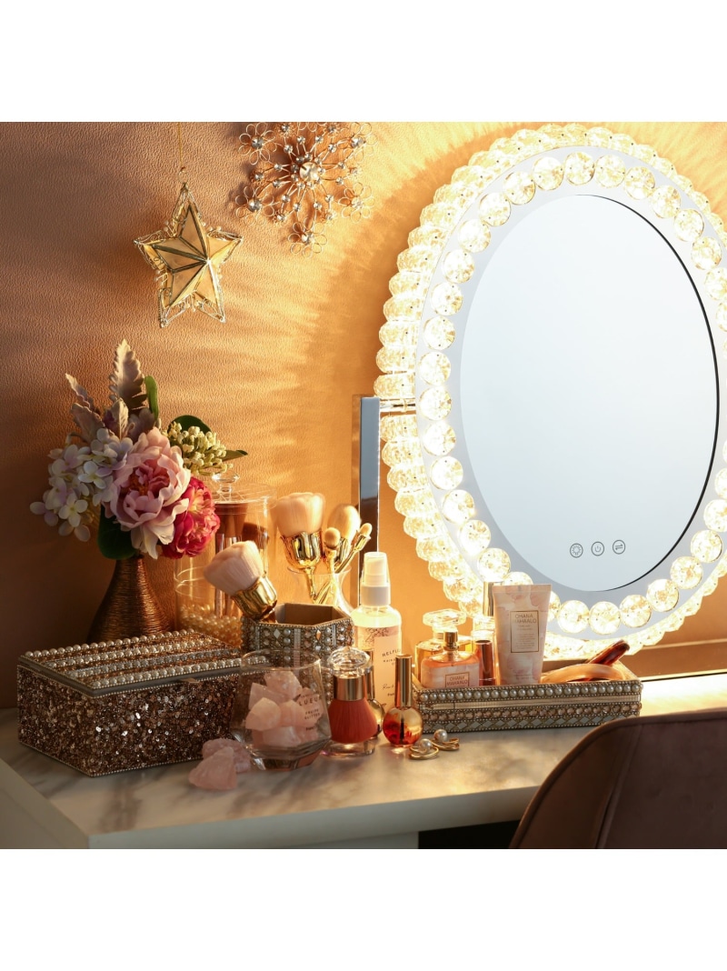 楽天市場】Francfranc ブリエ ハリウッドミラー ラウンド 調光 調色