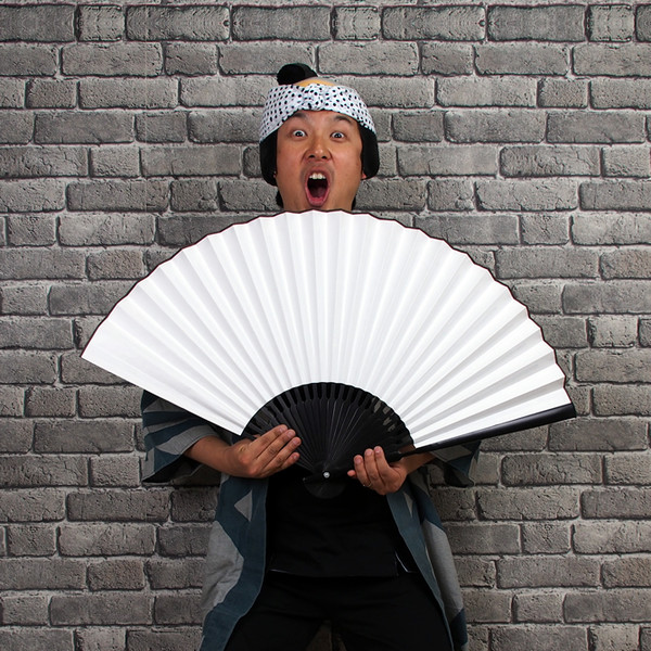 楽天市場】イベントグッズ 巨大扇子 白無地 全長50cm [ 祭り 扇子 無地