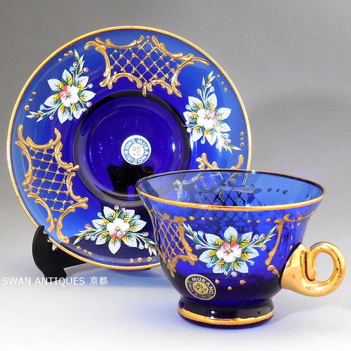 イタリア ムラーノ ベネチアンガラス/高級 ガラスペン 24K 金彩 入り