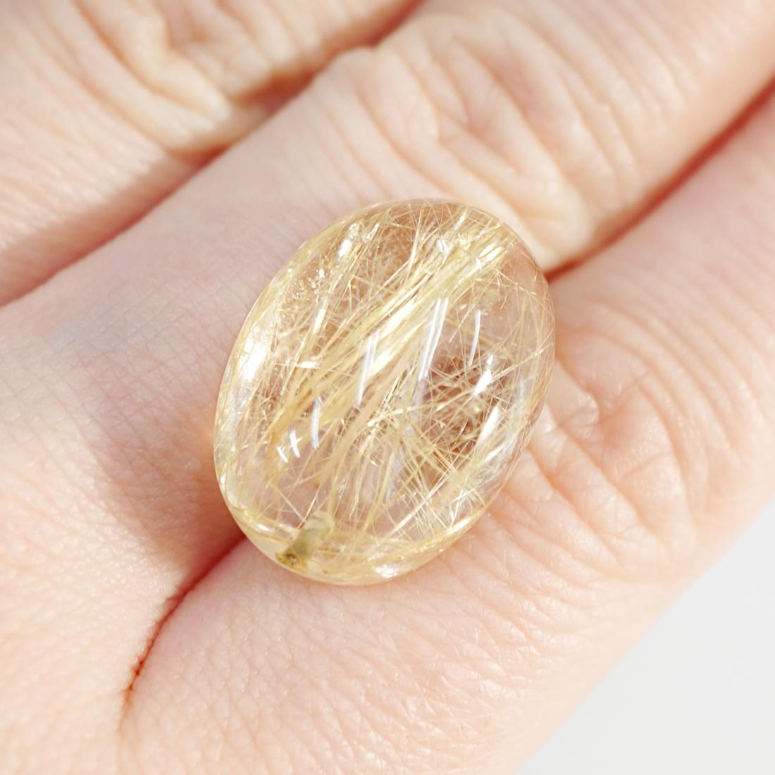 楽天市場】【20.03ct】ルチルクォーツ（片穴）約15×20.2mm ルース 裸石