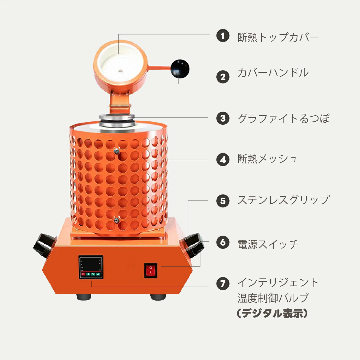 楽天市場】Kurflo デジタル電気溶解炉 金属熔融炉 2000w 最高温度1150