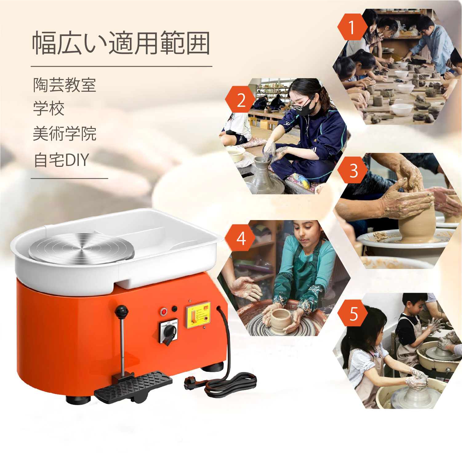 電動轆轤 道具、手回し台付き 電動轆轤 道具、手回し台付き 電動轆轤