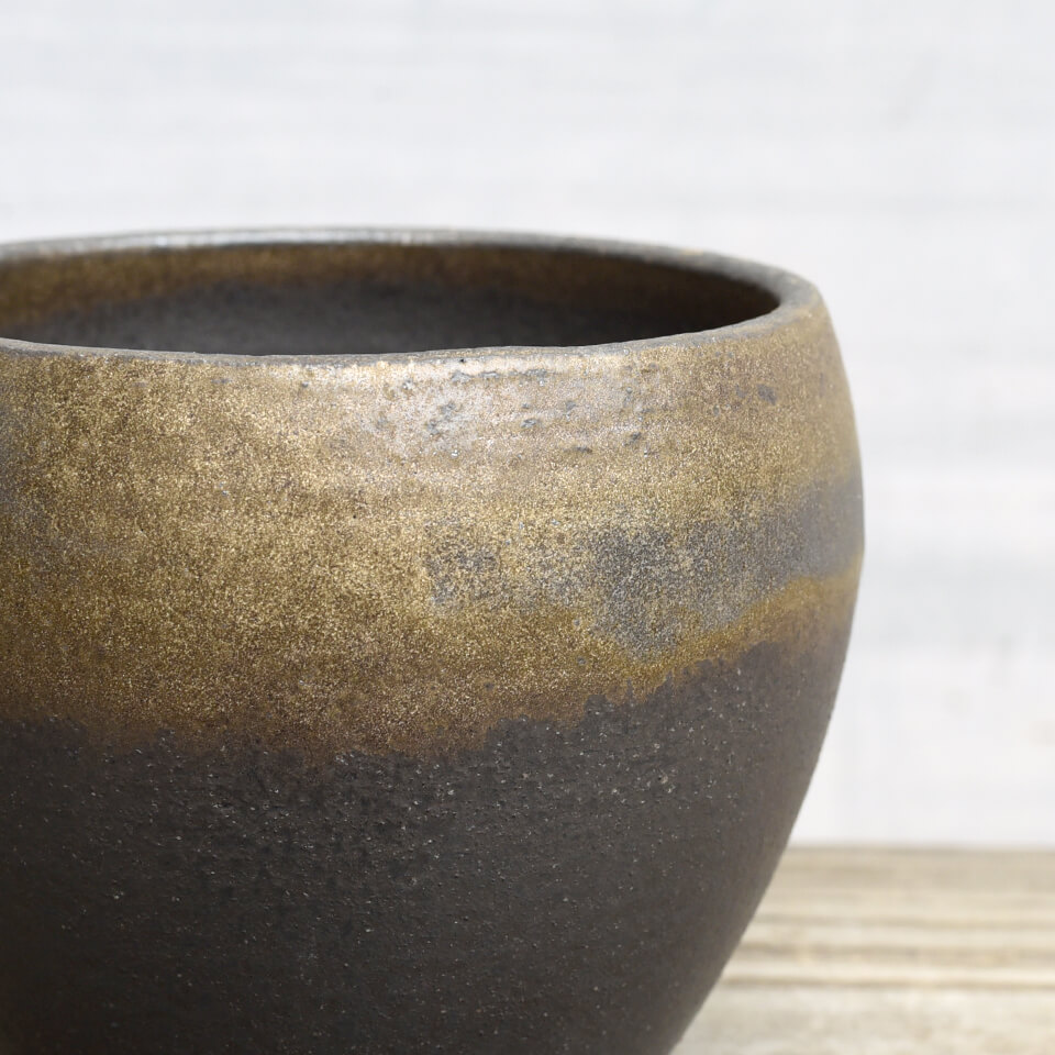 楽天市場】KAMIYAMA -TUBOPOT-【金彩】10cm×10.5cm かみ山陶器 3号