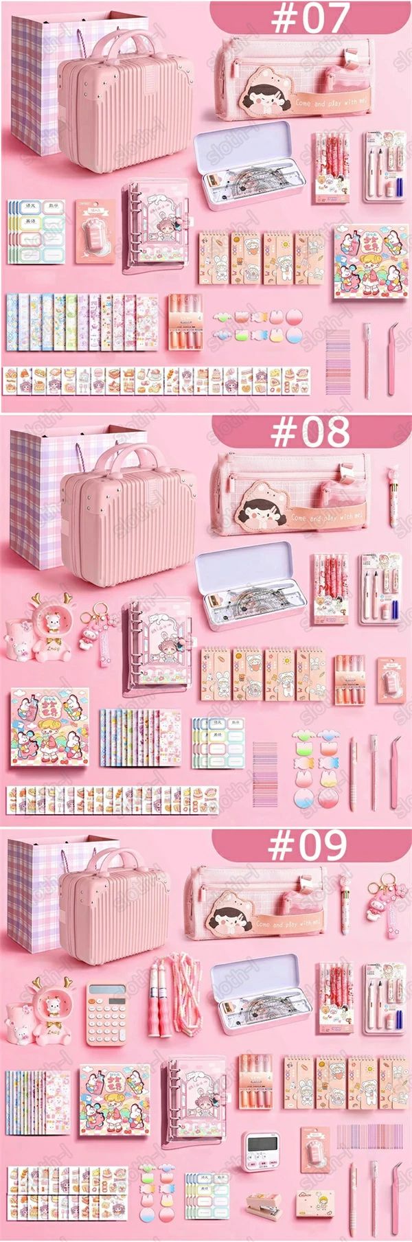 超豪華な文房具セット 携帯便利 収納ケース付き 描き用 学習玩具 知育