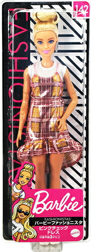 楽天市場】バービー ピンクチェックドレス人形＆洋服セット【1セット