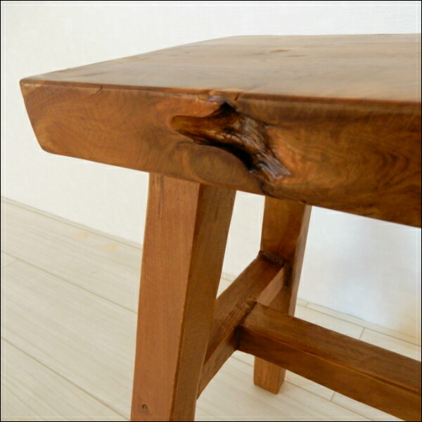 スツール チーク 古材 ヴィンテージ 天然木 無垢 板座 花台 ※i4※