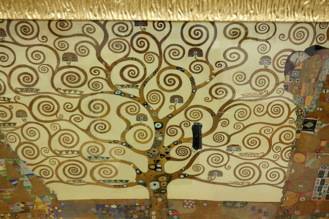 イタリア輸入 グスタフ・クリムト作品 『生命の樹』 ゴールド額縁 前面