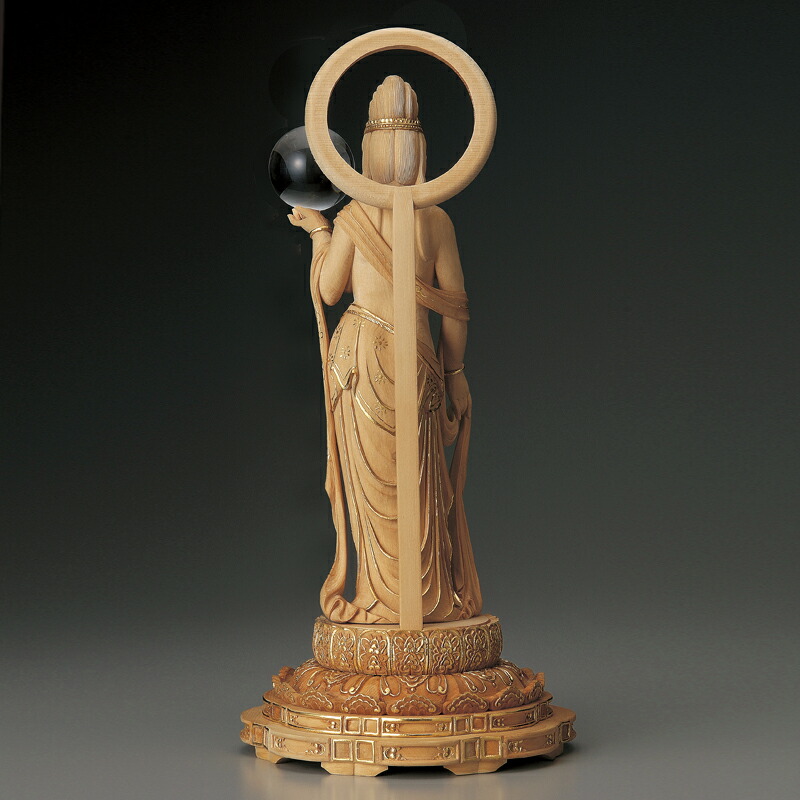 楽天市場】檜 手彫り 水晶 宝珠 『 裸 吉祥天 』 仏像 純金彩 仕上げ