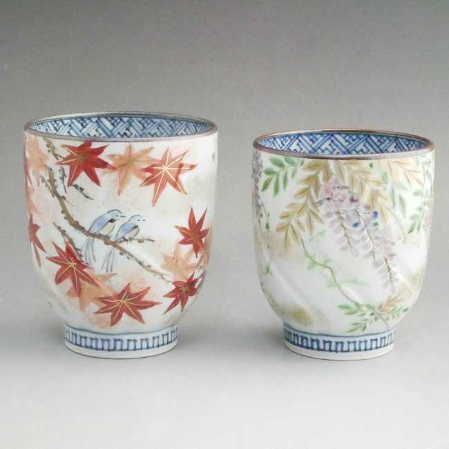 楽天市場】京焼 清水焼 彩花鳥夫婦湯呑 壹楽 : 京焼清水焼専門店 松韻堂