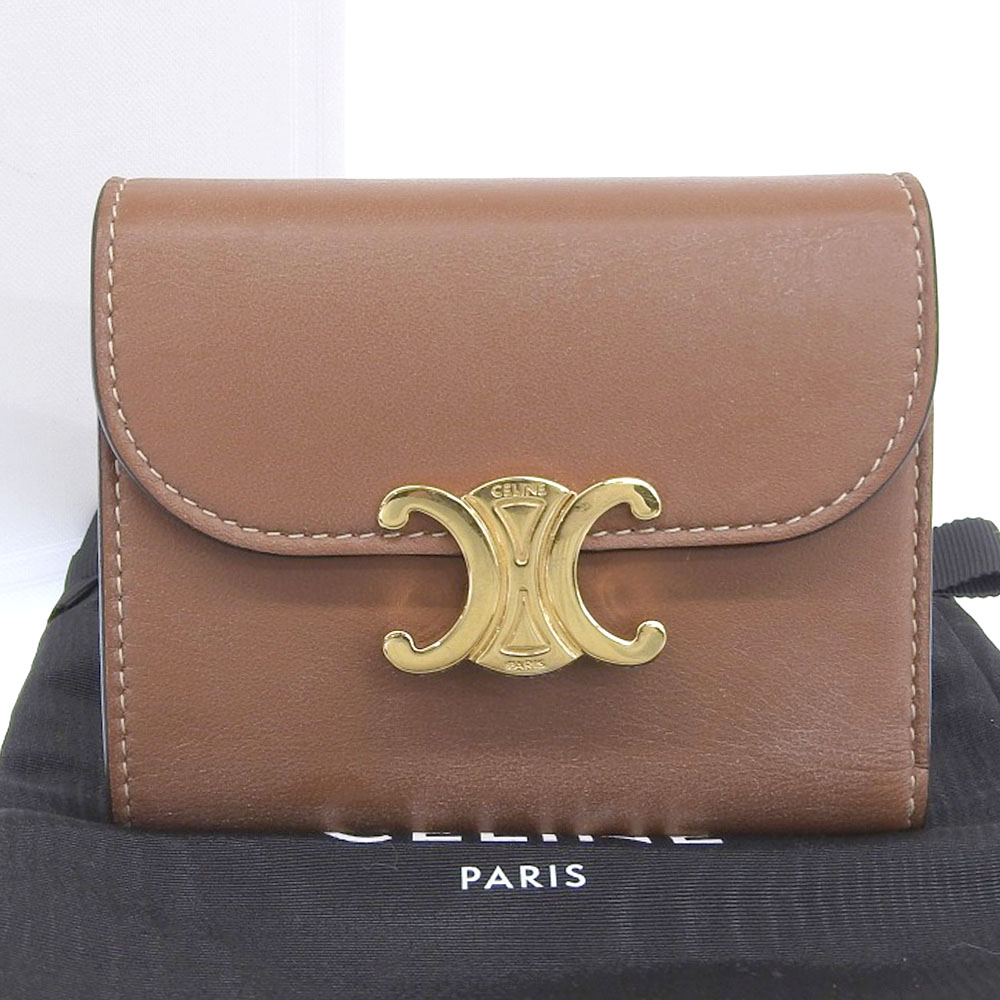セリーヌ CELINE 三つ折り財布 トリオンフ スモール ブラウン