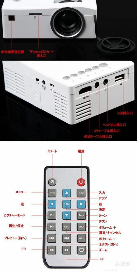 楽天市場】半 額 & 5％OFF 8(日)朝8時～ プロジェクター 小型