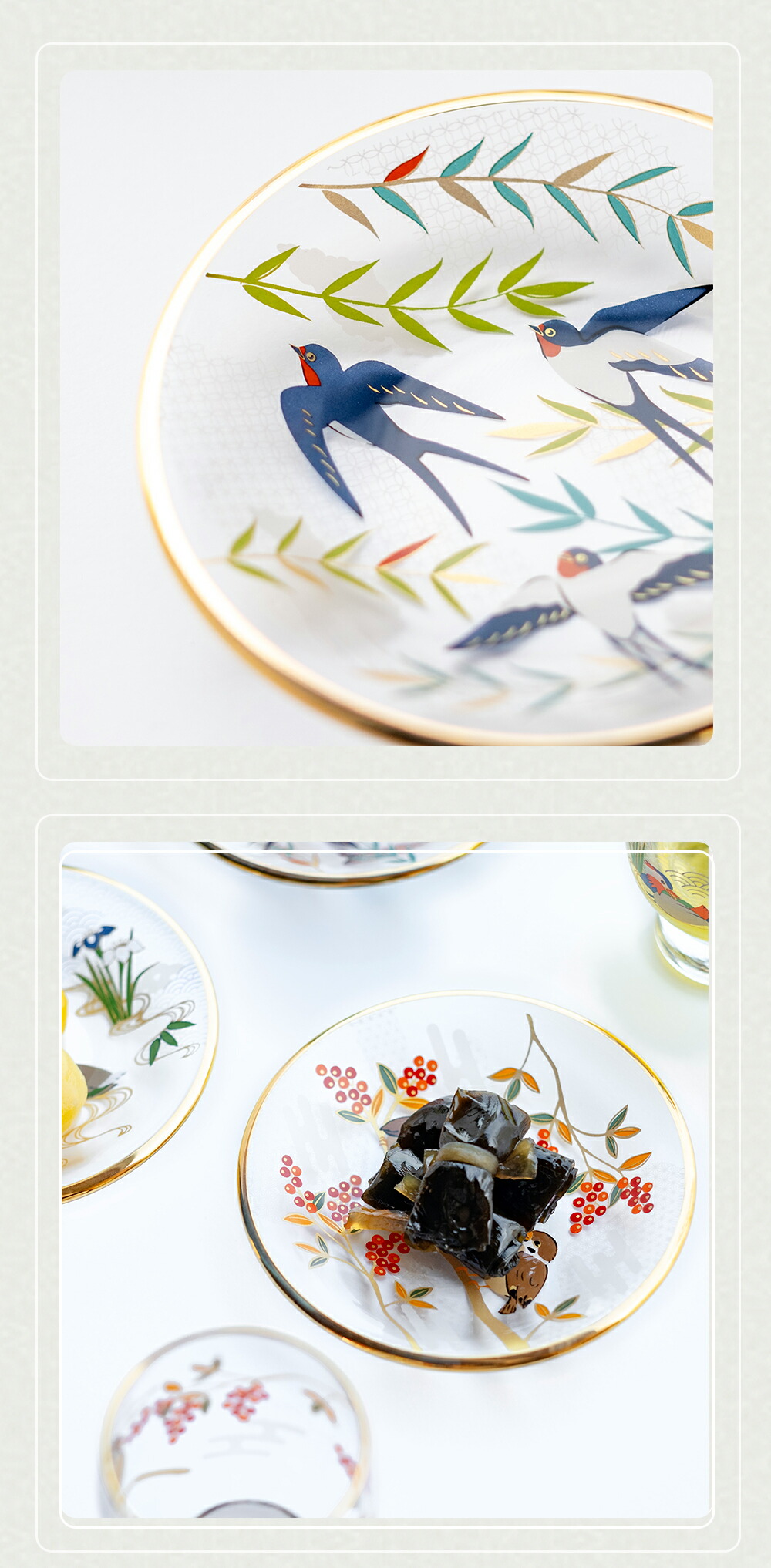 美しい鳥のデザイン大皿 花鳥風月風 36センチセンチ 花鳥風月 | 前畑株式