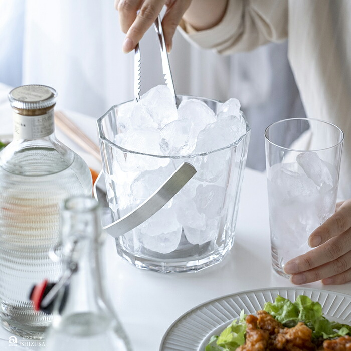 大正ガラス 水色縁 アイスペール 氷入れ 花器 大正ガラス 水色縁