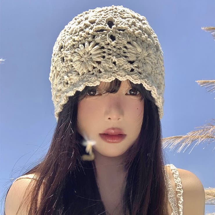 新品クロシェ編み鍵編みウールニット帽ブラック黒イスラーワッチ温かい