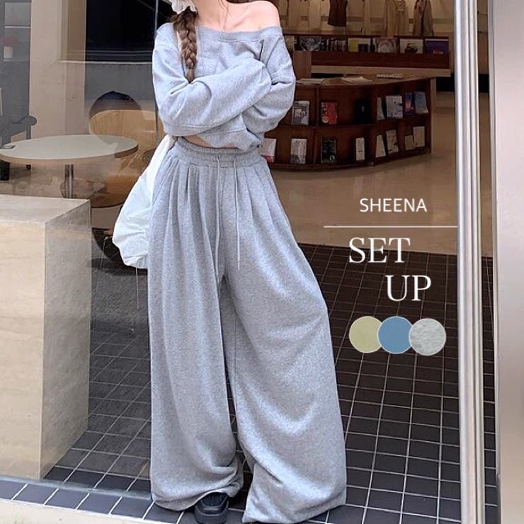 楽天市場】SHEENA セットアップ ワンショルダースウェットトレーナー