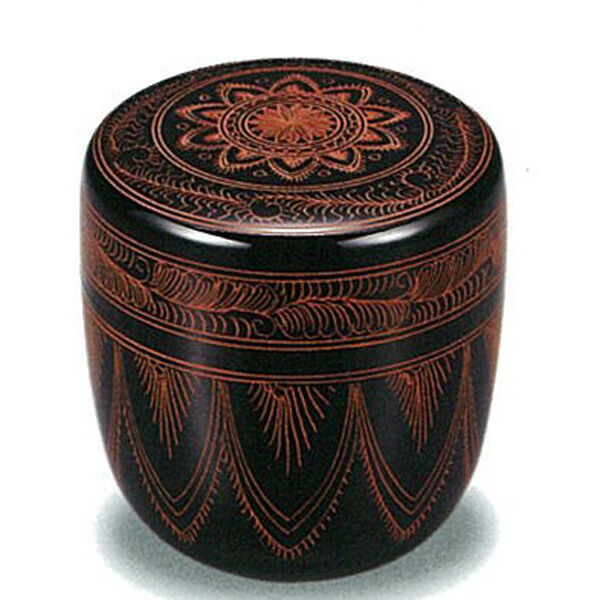 楽天市場】【木製漆器】○2.2 中棗 切合口 キンマ彫 桐箱入/漆器