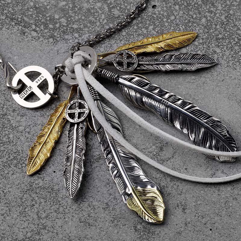 楽天市場】BFF ブランド フェザーネックレス メンズ シルバー925