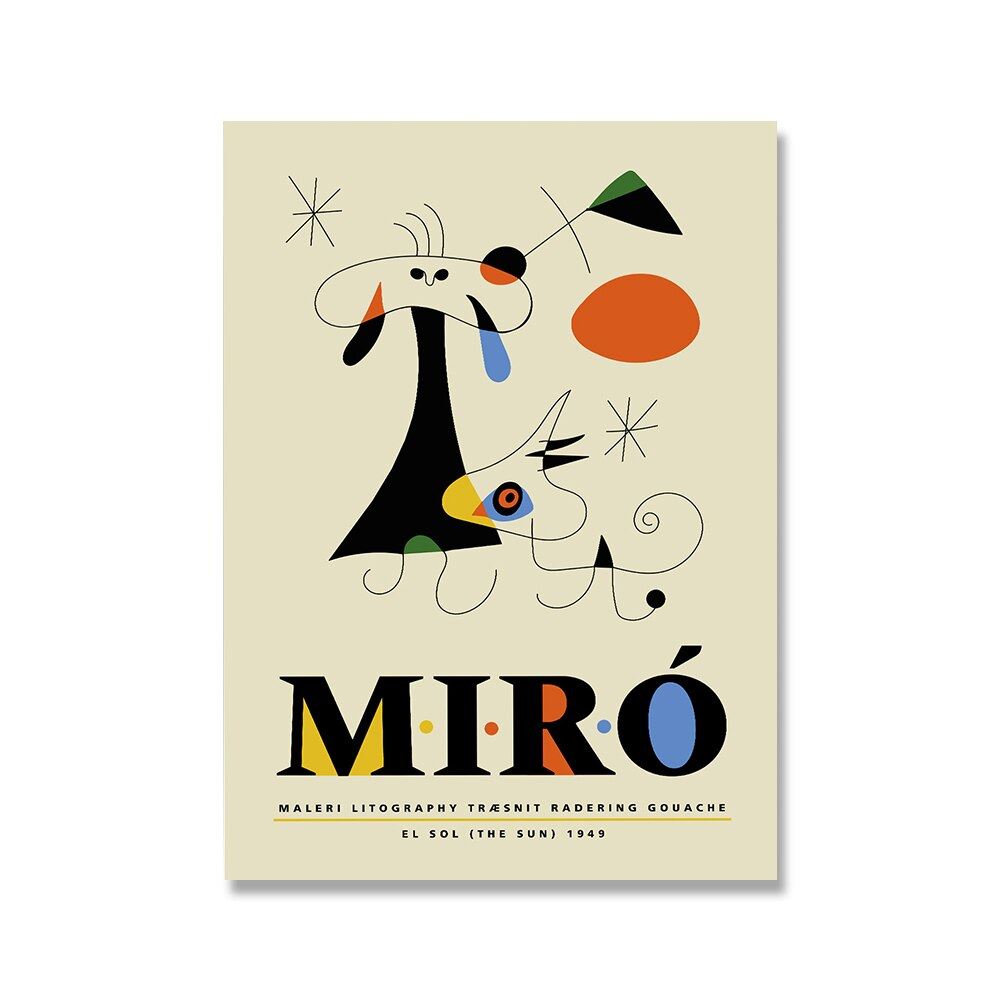 楽天市場】ジョアン ミロ ポスター 抽象画 北欧 モダン アートパネル
