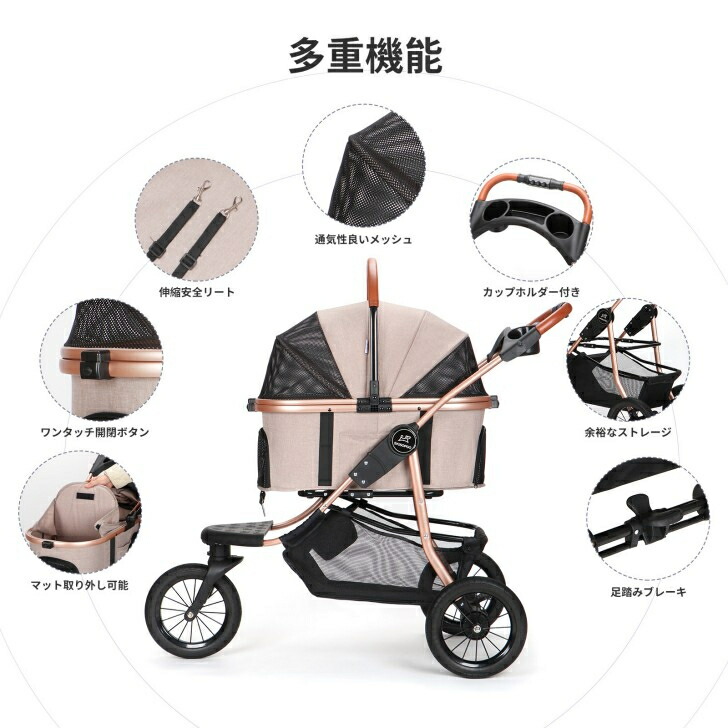 楽天市場】SKISOPGO ペットカート 対面式可能 3輪タイプペットバギー