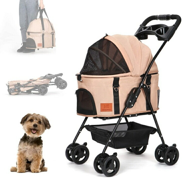 楽天市場】SKISOPGO 分離式 ペットカート 4輪360°回転 折りたたみ 犬用