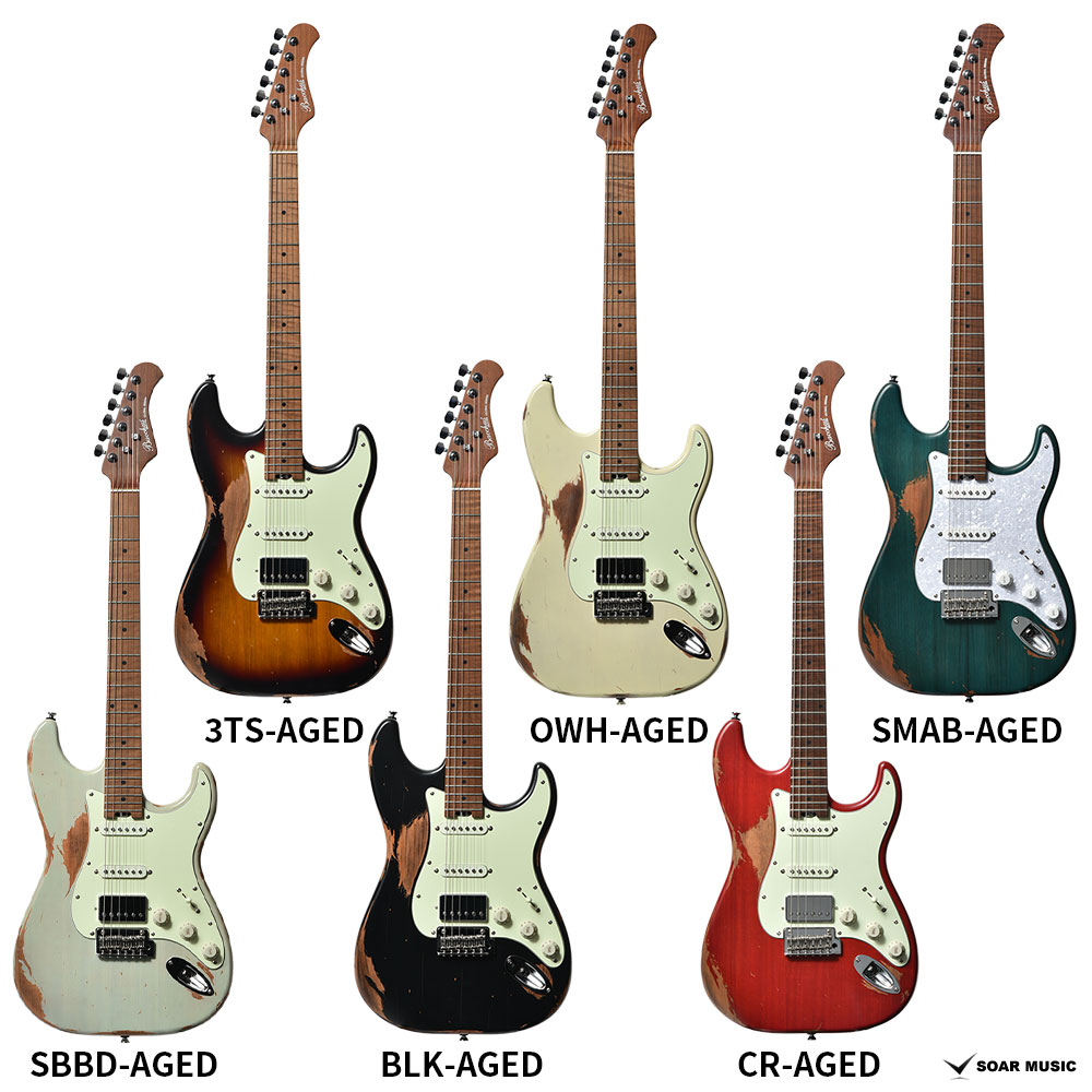 楽天市場】Bacchus バッカス BSH-AGED/RSM エレキギター エイジド加工