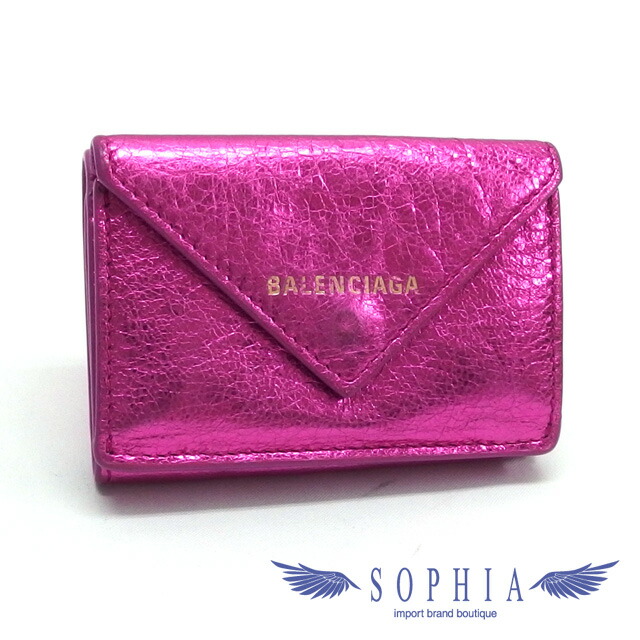楽天市場】バレンシアガ ペーパーミニ コンパクト財布 メタリック