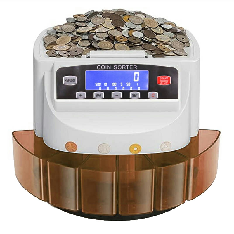 高速コインカウンター 黒 コインソーター 硬貨カウンター 硬貨計数機