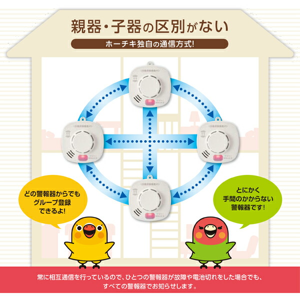 ホーチキ 火災報知器 煙式 複数台無線連動型 火災警報器 住宅用